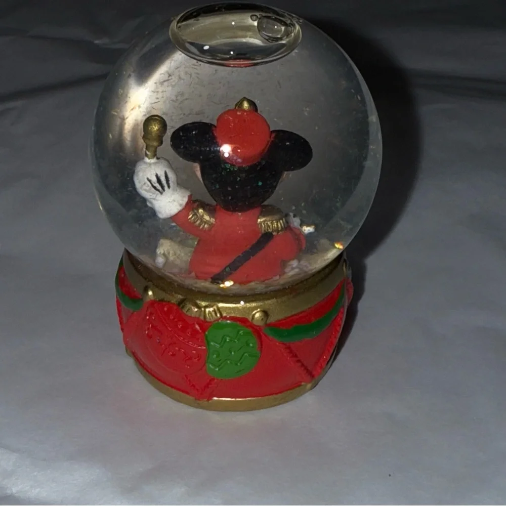 Disney Red and Gold Mickey Mouse Snow‎ Globe 2008